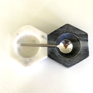 minimalist marble salt and pepper set